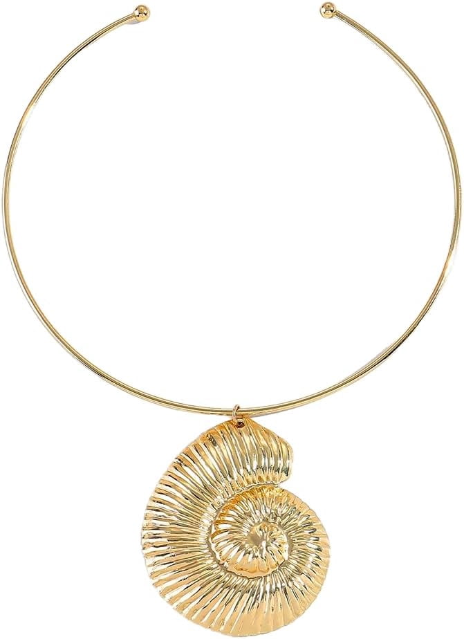 Conch Shell Open Collar Necklace for Women, Marine Sea Witch Shell ...