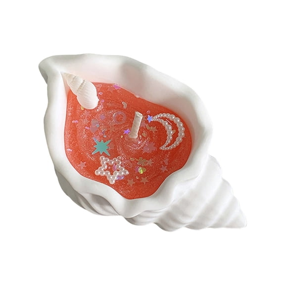 Conch Shell Scented Candle, Non-Toxic Natural Handmade Sea Fragrance, Art Ornaments for Home Decor, Long Burn Time - Pink