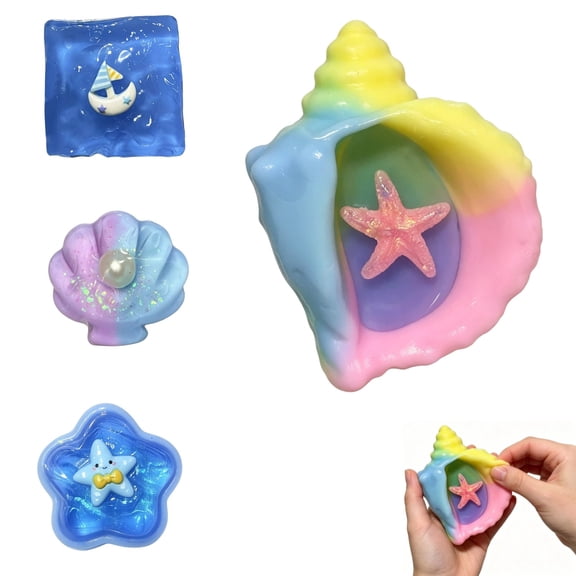 Conch Shell Slow Rising Squishies, Stress Relief & Fidget Toys, Gifts, Easter Party Favor Cute Shape,1PC