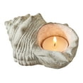 thumbnail image 1 of Conch Shell Tabletop Tealight Holder Distressed Finish Resin 5.5 Inch, 1 of 2