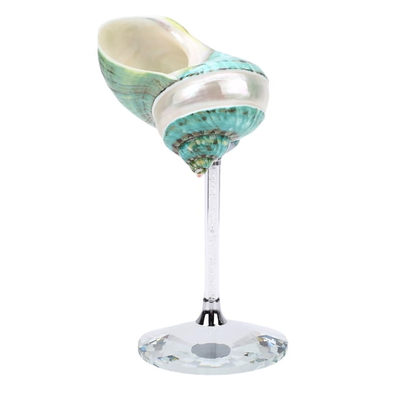 Conch Shell Wine Glass, Polished Seashell Unique Creative Drinking Goblet Cocktail Drinks Cup for Wedding Party Bar Decor Shell, 17cm
