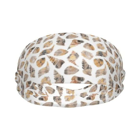 Conch Shells Print No.9018 Sports Headband for Women Men, Running Headband Sweat Bands for Cycling, Yoga, Spa, Athleti, Workout - Moisture Wicking Hairband