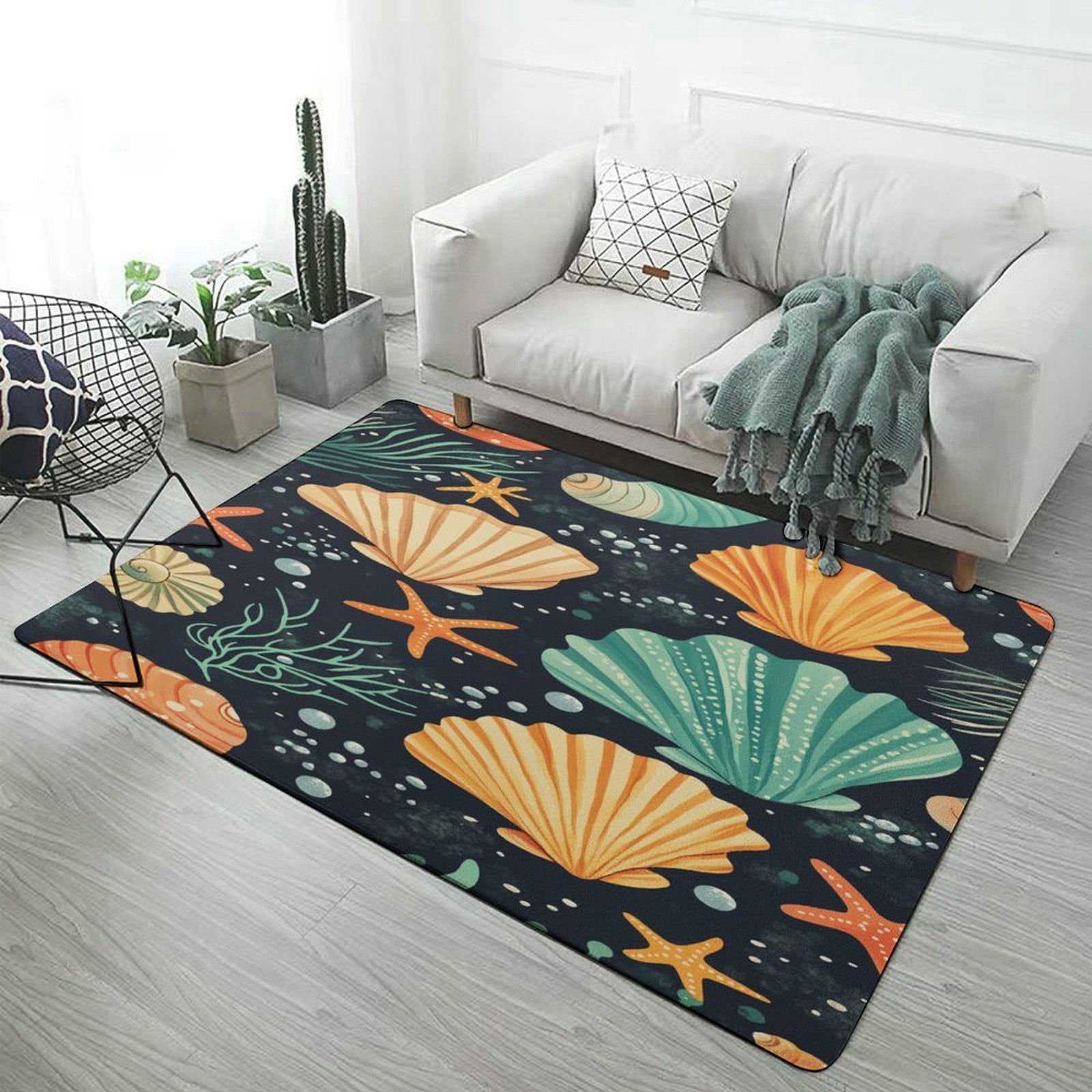 Conch Starfish Shell (42) Area Rugs Carpet Suitable for Living Room ...