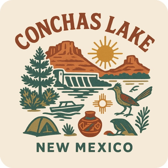 Conchas Lake New Mexico Keepsakes Souvenir Vinyl Sticker – Destination Travel Keepsake Collectible (6-Inches Wide)