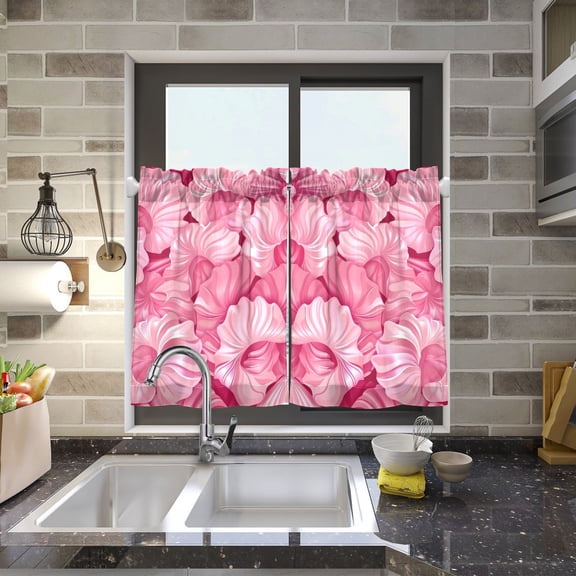 Conches Shells Kitchen Curtains Half Tier Curtain 2 Rod Pockets Bathroom Bedroom Cupborad Living Room 27"x24"