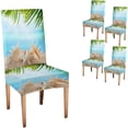 thumbnail image 1 of Conches Stretch Chair Covers for Dining Room 4 Pack Hand Lettering Background with Words Mr and Mrs Decorating of Invitations Parson Chair Slipcover Removable Washable Chair Protector, 1 of 5