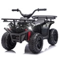 thumbnail image 1 of Conchico 24V Ride on ATV cars, 4 Wheeler Ride on Toys with Front and Rear Storage Racks, Electric Ride on Vehicles for Kids Aged 3-5, LED Lights, Power Display, Crash Bars, Bluetooth, MP3, Black, 1 of 7