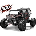 thumbnail image 1 of Conchico 36V Powered Ride on Toy for Big Kids, 2 Seater Electric Ride on Car with Rear Wheel Suspension, Bluetooth, Max Speed 8 mph, Aged 6+, Black, 1 of 8