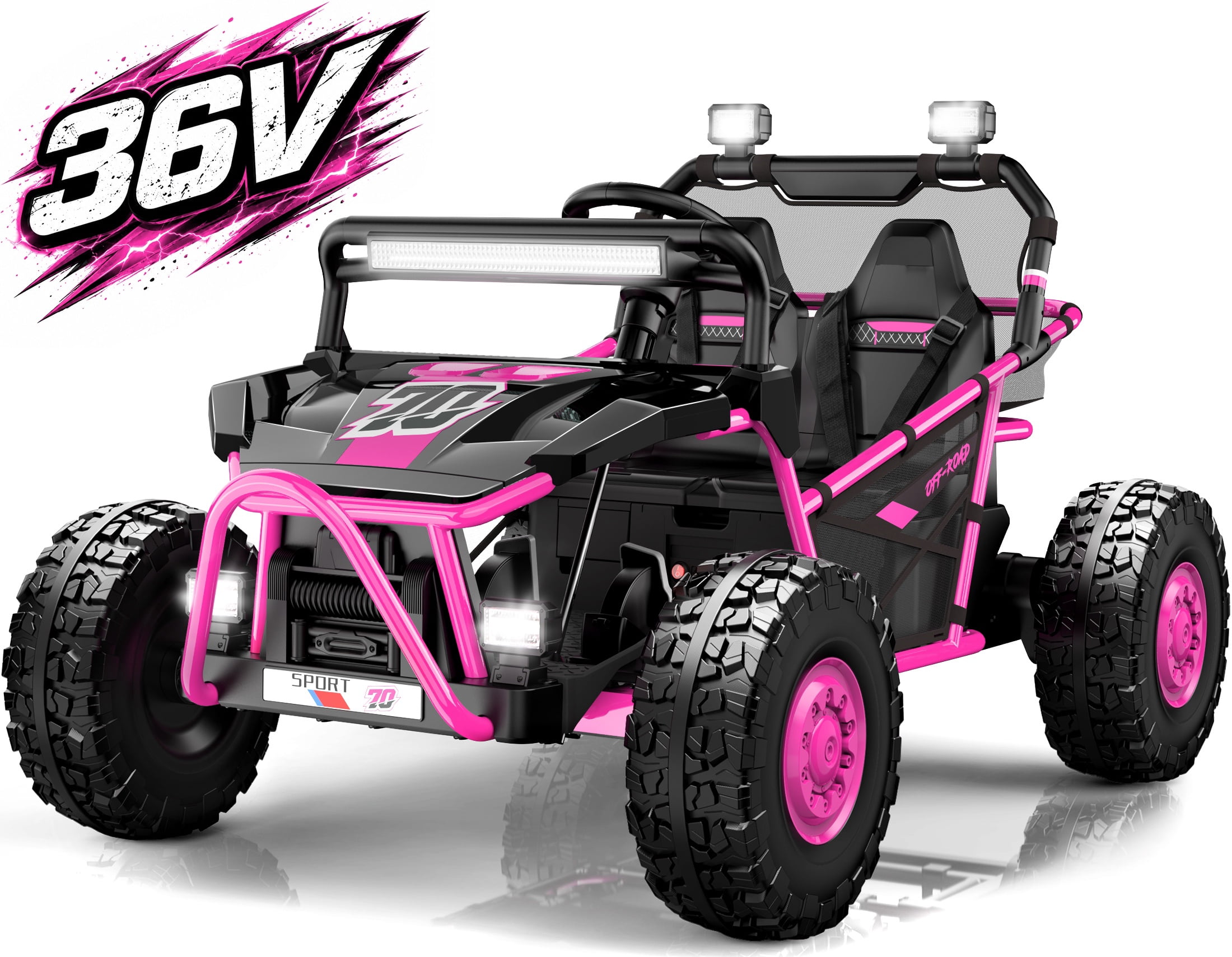 Fast Ridable Toy Cars Conchico 36V Powered Ride on Toy for Big Kids, 2 Seater Electric Ride ...