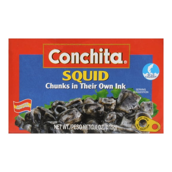 Conchita Squid Chunks in Ink, 5 oz