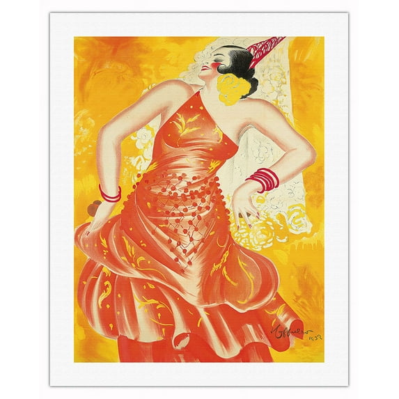 Conchita Supervía in Frasquita - Spanish Mezzo-Soprano Singer - Vintage Musical Poster by Leonetto Cappiello c.1932 - Fine Art Rolled Canvas Print 20in x 26in