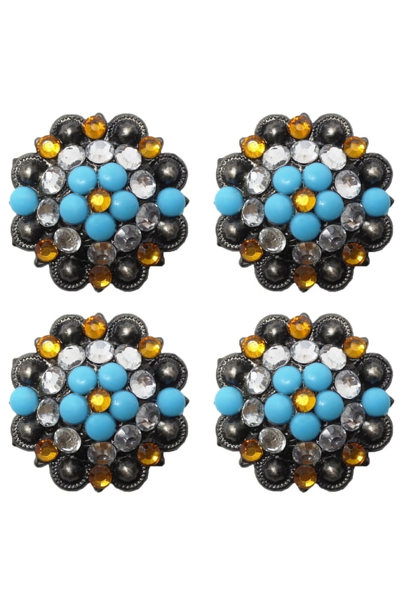 Concho 4 Conchos Rhinestone Horse Saddle Western Bridle Berry Co56