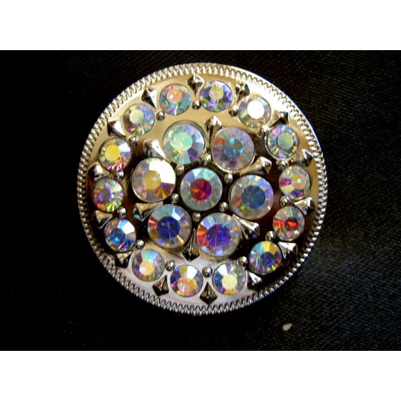 Concho 4 Conchos Rhinestone Horse Saddle Western Bridle Crystal 401146