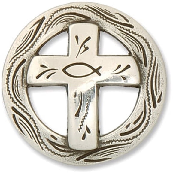 Concho Silver Screwback 1.25"Christian Cross