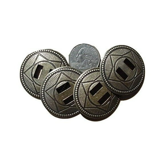 Conchos 1 1/2" Western Star, Steel, Antique Brass Finish 25 Pieces