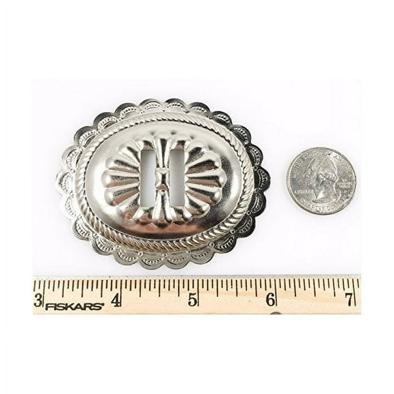 Conchos 2 3/4" Big Oval Classic Western Bright Nickel 6 pieces #50065