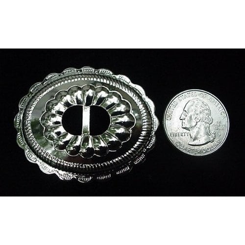 Conchos 2" Oval Classic Western Design Silver 16 Pcs