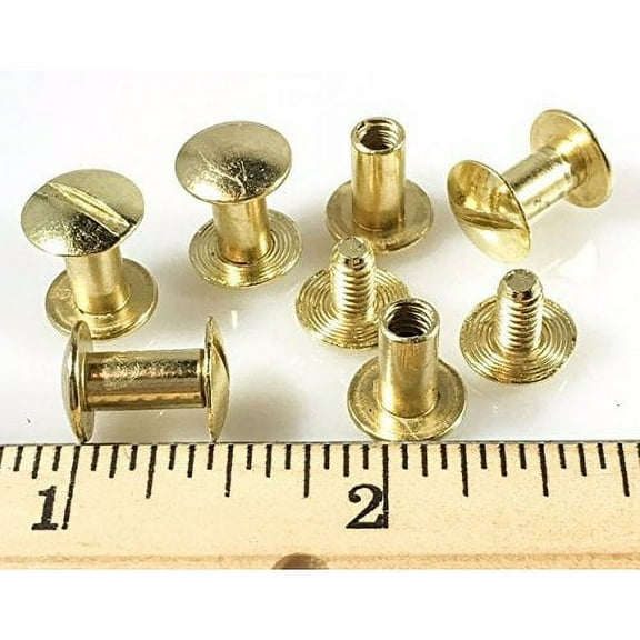 Conchos Chicago Screws 3/8" Plain 25 Pcs Bp Gold