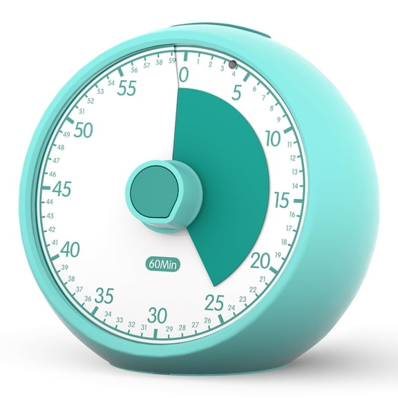 Conchstar Visual Timer for Kids - Silent Timer Analog 60-Minute Countdown for Classroom Learning, Teachers, Children with ADHD/Autism, Homeschooling (Green)