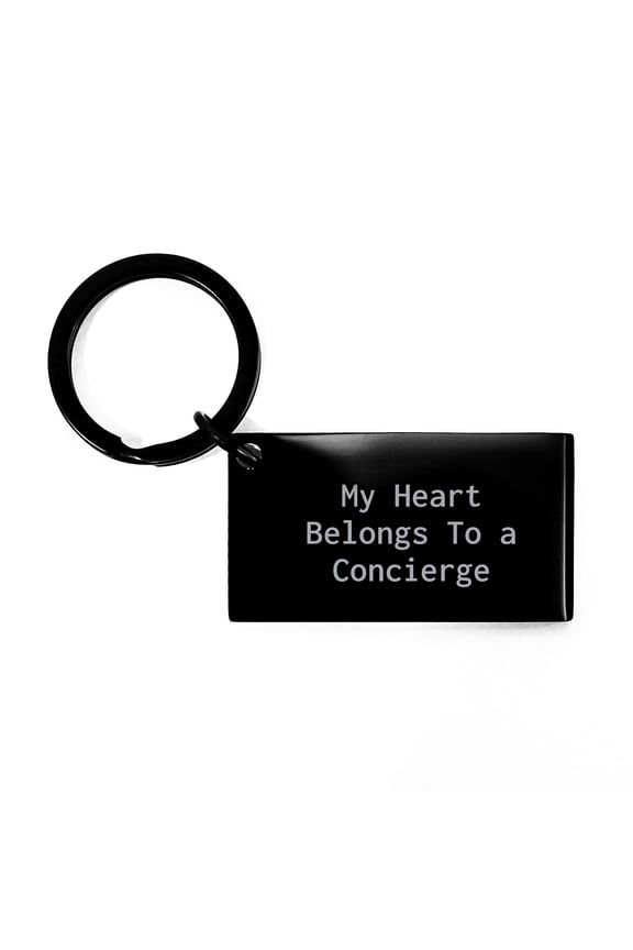 Concierge Keychain Gifts from Friends, Customized with 'My Heart Belongs To A Concierge', Birthday Unique Concierge Presents, Keychain Gifts for Her, Gifts from Men