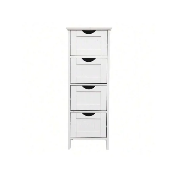 Concise 4 Drawers Storage Cabinet White