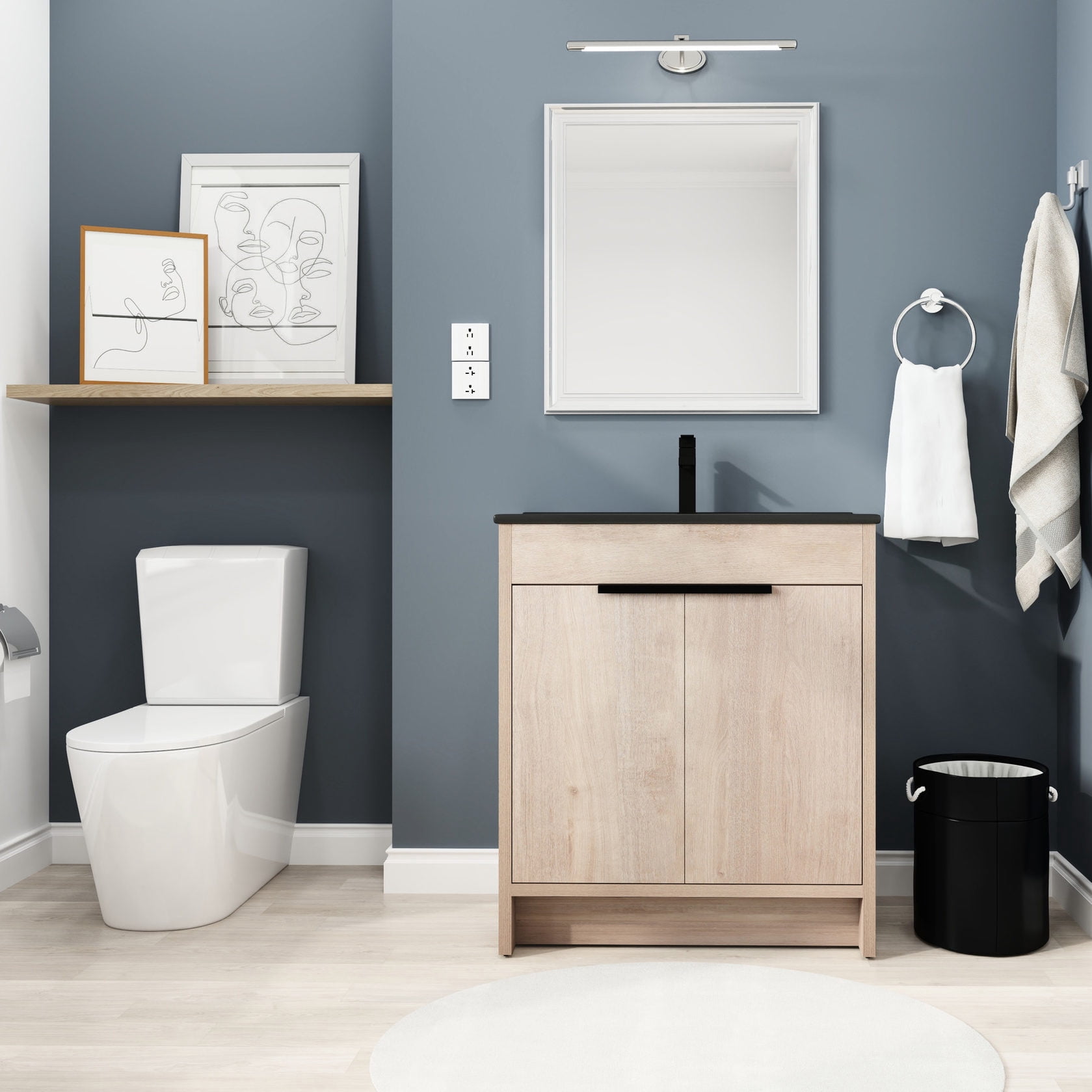 Concise Design with Integral Basin - Freestanding Bathroom Vanity for a ...