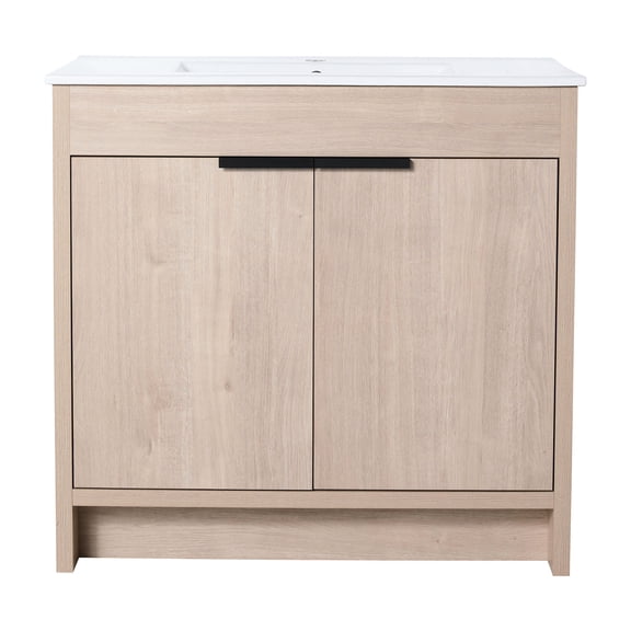 Concise-Designed & Space-Enhancing - 36" freestanding vanity with adjustable shelves for more room