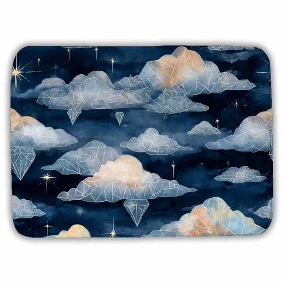 Concius Sales C1BM1724HCCLK9 17 x 24 in. Celestial Crystal Clouds Bath Mat - Stylish Home Decor
