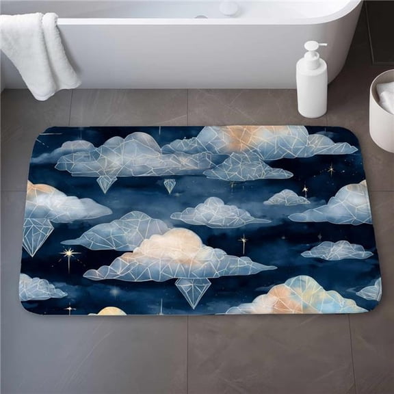 Concius Sales C1BM2134PRIPHD 21 x 34 in. Celestial Crystal Clouds Bath Mat - Stylish Home Decor