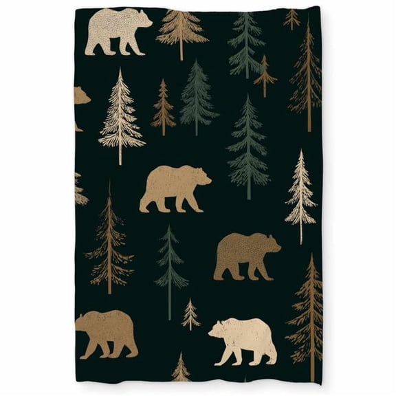 Concius Sales C1DCTSW003308D Forest Bear Stroll Duvet Cover - Cozy Home Decor Bedding - Twin Size