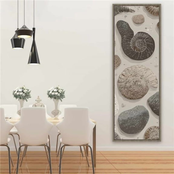 Concius Sales C1FC2060XXUX2X 20 x 60 in. Timeless Fossil Flow Framed Canvas - Elegant Home Decor