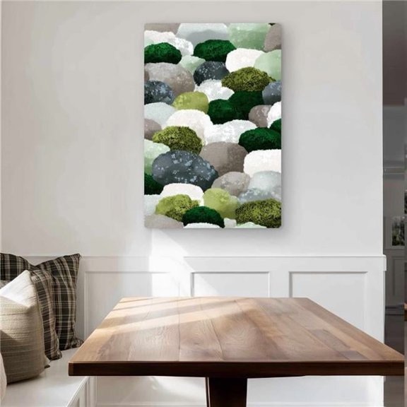Concius Sales C1MP24368YCEJ9 24 x 36 in. Mossy River Stones Metal Print - Unique Home Decor Wall Art