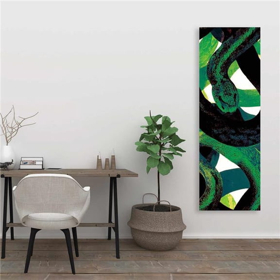 Concius Sales C1RC2060VNJKQY 20 x 60 in. Emerald Coil Dance Canvas - Modern Home Decor Wall Art