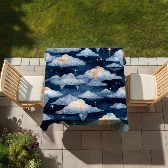 Concius Sales C1TC5858ULT0QX 58 x 58 in. Celestial Crystal Clouds Tablecloth - Indoor & Outdoor Decor