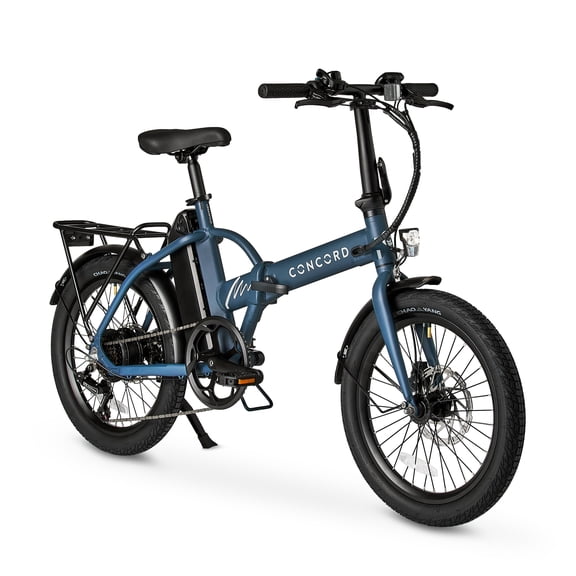 Concord 20" Urbanfold Electric Folding Bike, 36V, Class 2, Blue, Fits Riders 4'11" - 6'2", Adult, Unisex