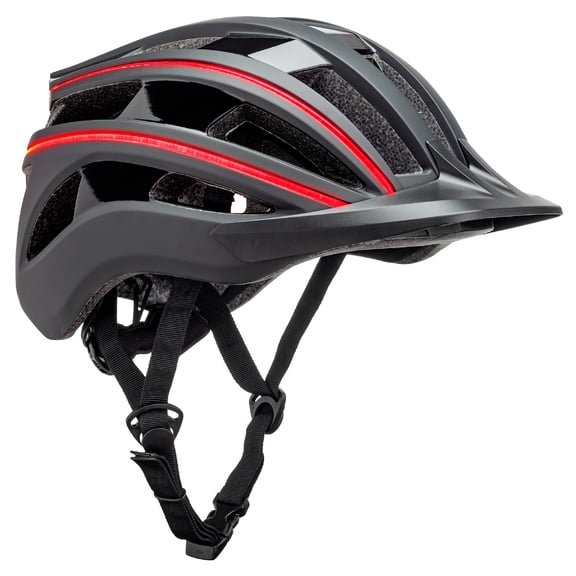 Concord Adult Bike Helmet with 360 LED Lights, Black, Ages 14+, Adjustable Fit