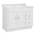 thumbnail image 1 of Concord 37" Solid Wood Vanity in White with Widespread White Top Fully Assembled, 1 of 5
