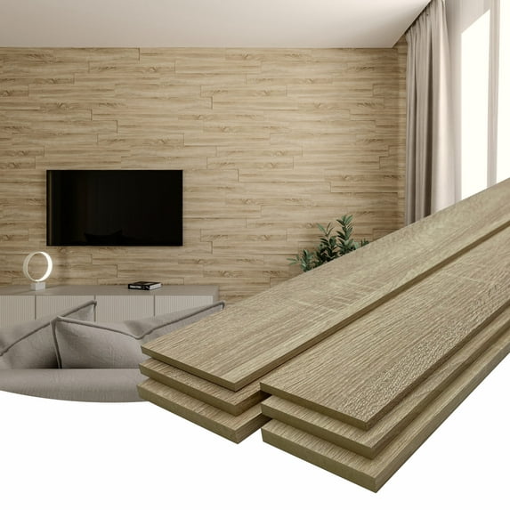 Concord 3D Wall Panels | Accent Wall Panels - Natural Oak | MDF Slat Planks | Wall Panels for Interior Wall Decor COS-037 (Pack of 18) 12.16 sqft