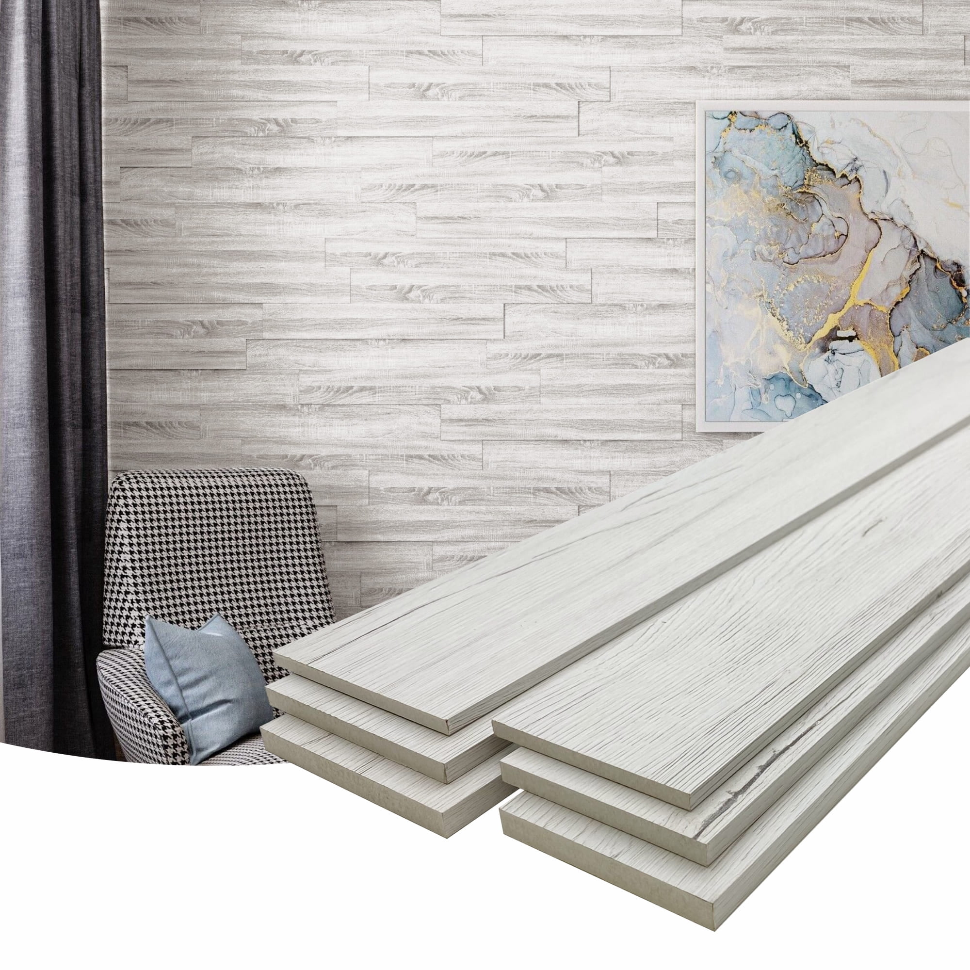 Concord 3D Wall Panels | Accent Wall Panels - White Oak | MDF Slat Planks | Wall Panels for Interior Wall Decor COS-039 (Pack of 18) 12.16 sqft