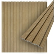 Concord 3D Wall Panels | Faux Wood Wall Panels - Natural Oak | Waterproof Slat Panel | 94.5” x 4.8” Each | 18.9 sqft. | Wood Accent Wall CO900-115 (Pack of 6)