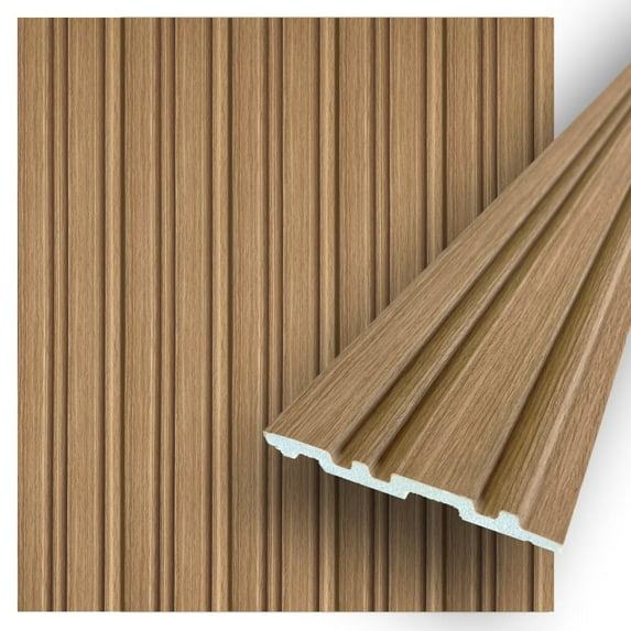 Concord Panels | Faux Wood Slat - Natural Oak | Waterproof Slat Panel | 94.5” x 4.8” Each | Wood Wall Panels for Interior Decor CO810-15 (Pack of 6 - 18.9 sqft)