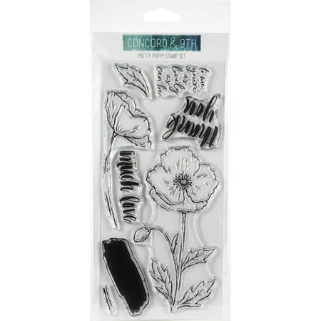 Concord & 9th Clear Stamps 4"X8"-Pretty Poppy