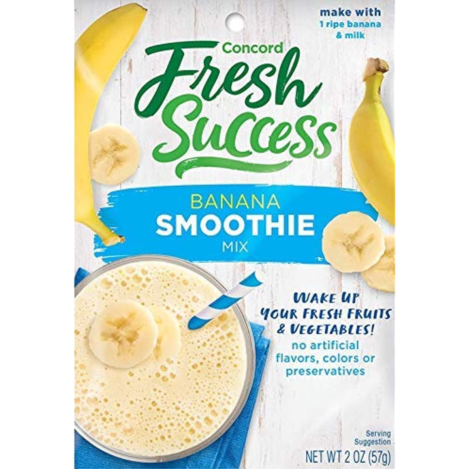 Concord Banana Smoothie Mix, Net Wet 2 Oz (57G) (Pack Of 12)