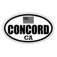 thumbnail image 1 of Concord CA California Contra Costa County Stealthy Subdued Old Glory US Flag Oval Euro Decal Bumper Sticker 3M Vinyl 3" x 5", 1 of 2