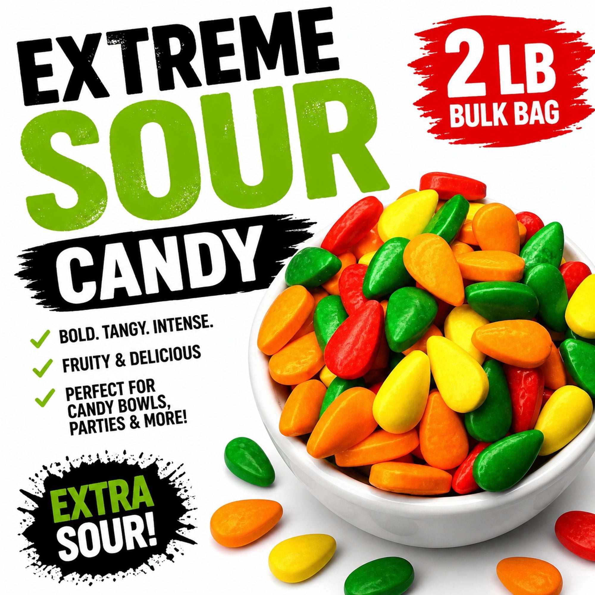 Concord Cry Baby Tears Sour Candy 2 lb Bulk Bag Tangy Hard Candy
