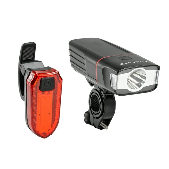 Concord Deluxe LED Bike Light Set, 200 Lumens, Front and Rear