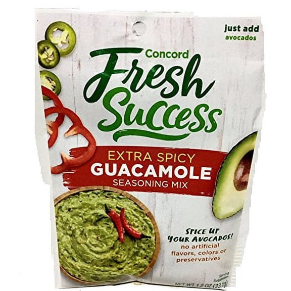 Concord Farms Extra Spicy Guacamole Mix, 1.2-ounce Pouches (VALUE Pack of 12 Pouches)