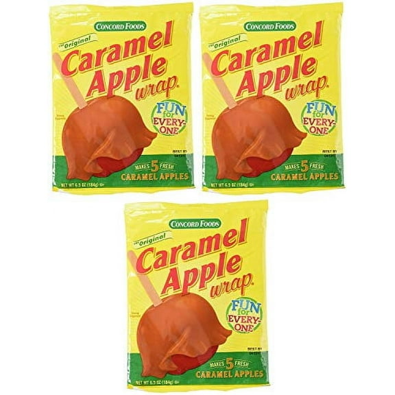 Concord Foods Caramel Apple Wrap, 5 Count SET of 3