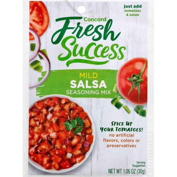 Concord Foods Fresh Success Mild Salsa Seasoning Mix 1.06 oz Packet (Pack of 4)
