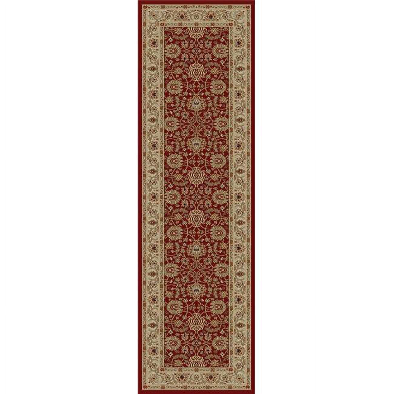 Red Traditional Synthetic Runner Rug - 2'2" x 7'3"